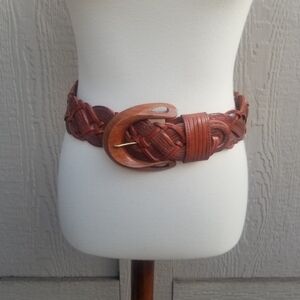 Wooden Buckle Braided Belt Made in Taiwan